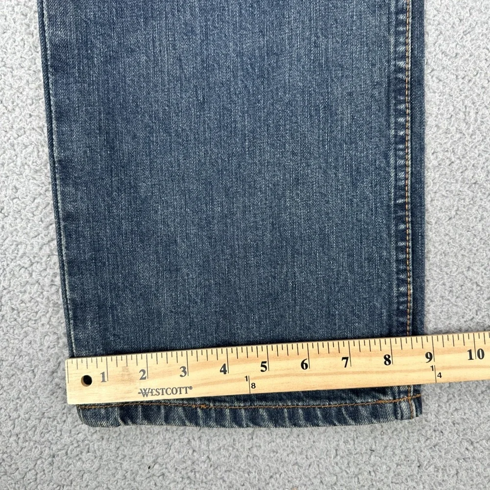 VTG Y2K Volcom Black Bart Button Fly Jeans Men 30x32 Blue Straight Leg Painted